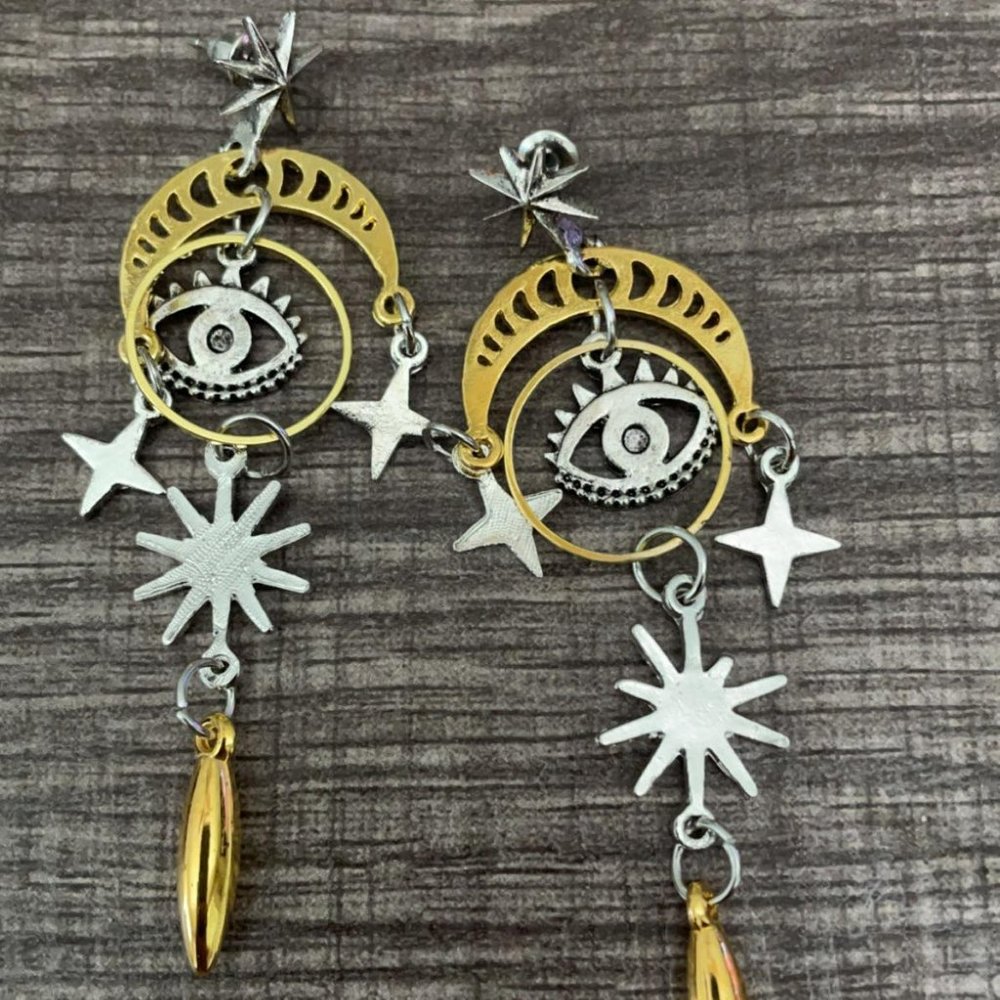 Eye Moon Star Earrings